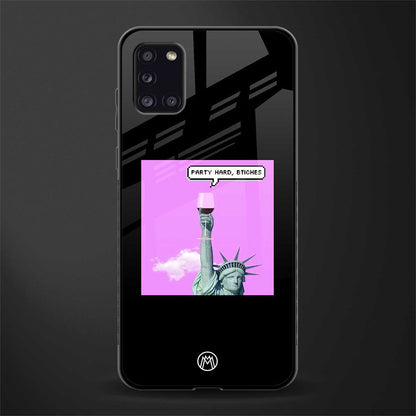 party hard bitches glass case for samsung galaxy a31 image
