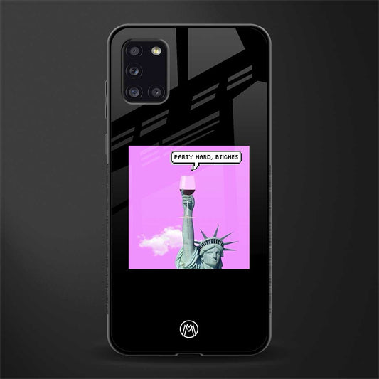 party hard bitches glass case for samsung galaxy a31 image