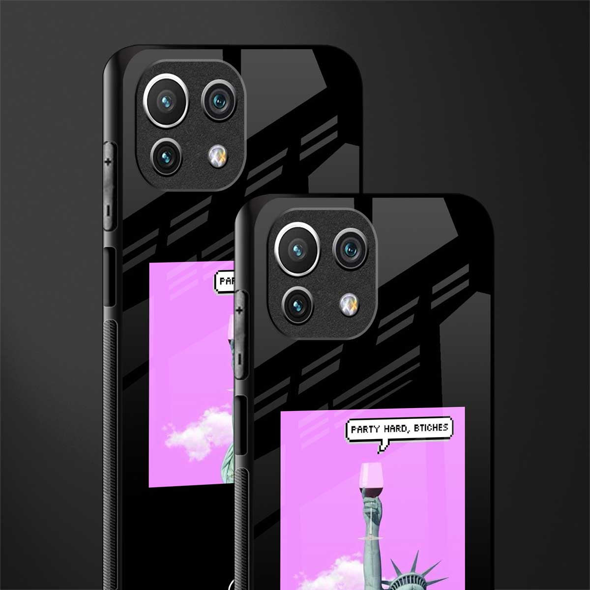 party hard bitches glass case for mi 11 lite image-2