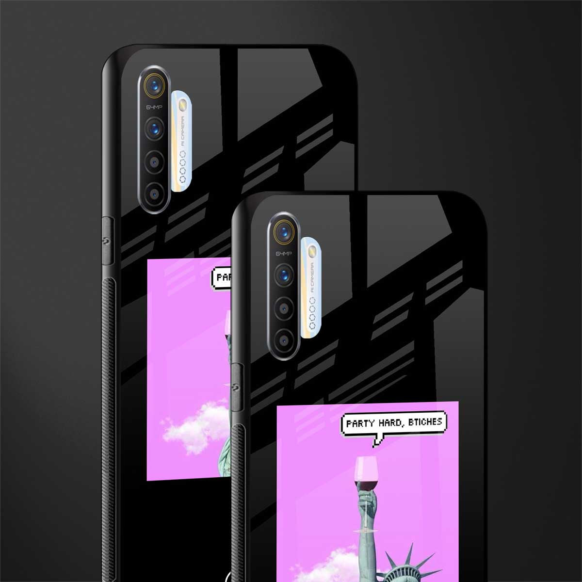 party hard bitches glass case for realme xt image-2