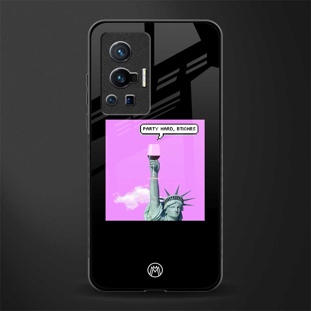 party hard bitches glass case for vivo x70 pro image