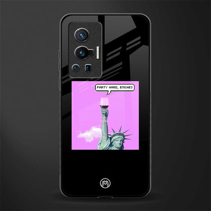 party hard bitches glass case for vivo x70 pro image