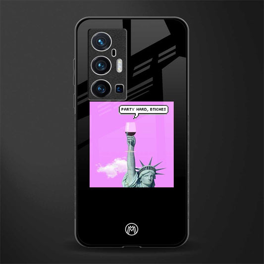 party hard bitches glass case for vivo x70 pro plus image