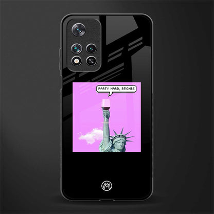 party hard bitches glass case for poco m4 pro 5g image