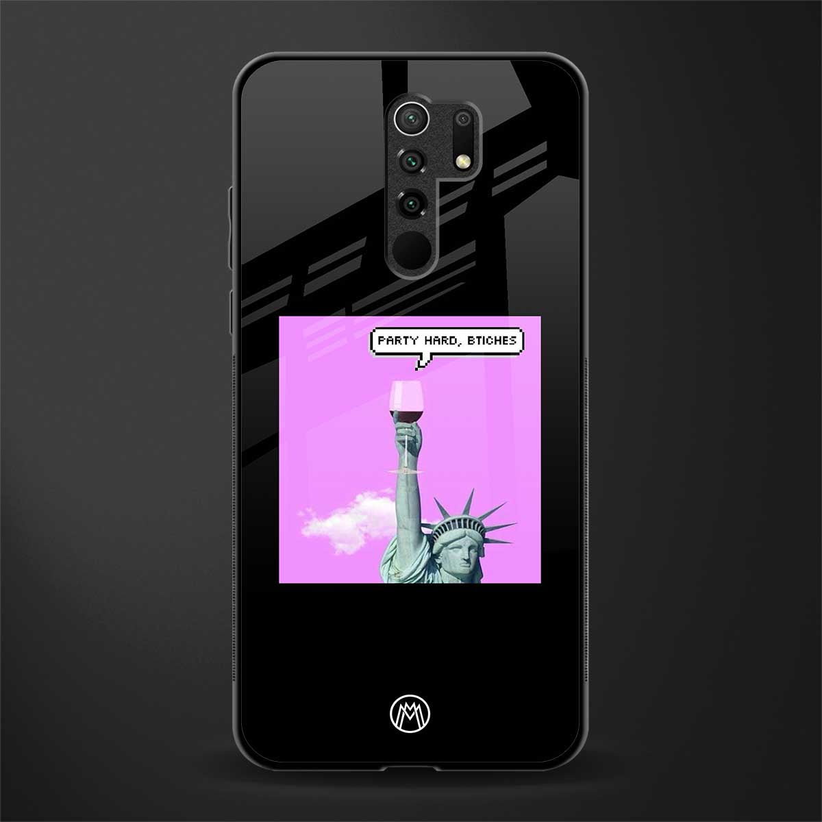 party hard bitches glass case for poco m2 image