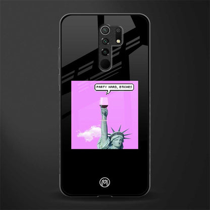 party hard bitches glass case for poco m2 image