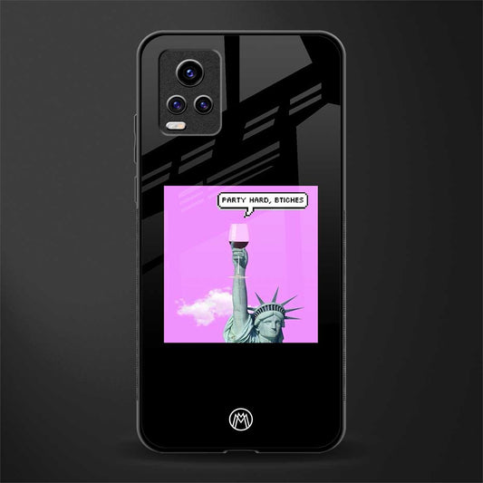 party hard bitches glass case for vivo v20 image