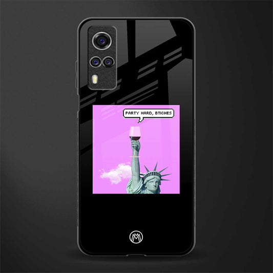 party hard bitches glass case for vivo y31 image