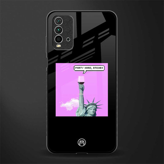 party hard bitches glass case for redmi 9 power image