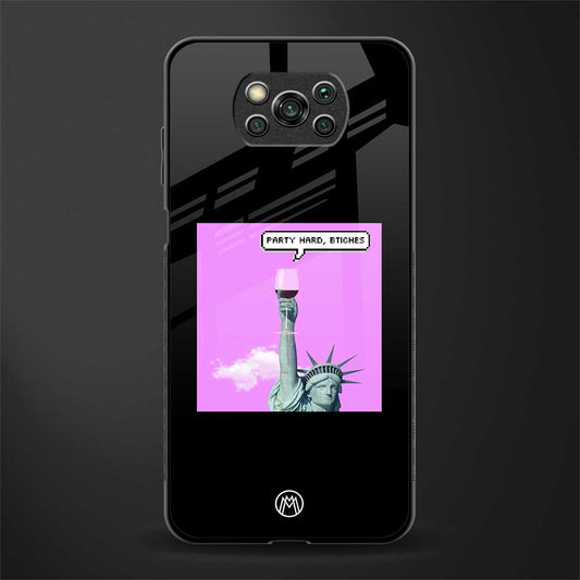 party hard bitches glass case for poco x3 pro image