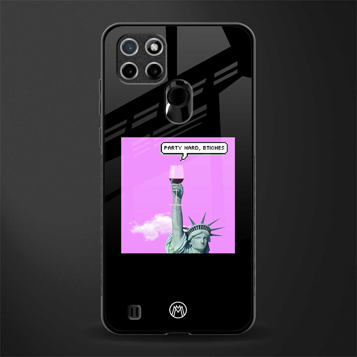 party hard bitches glass case for realme c21 image