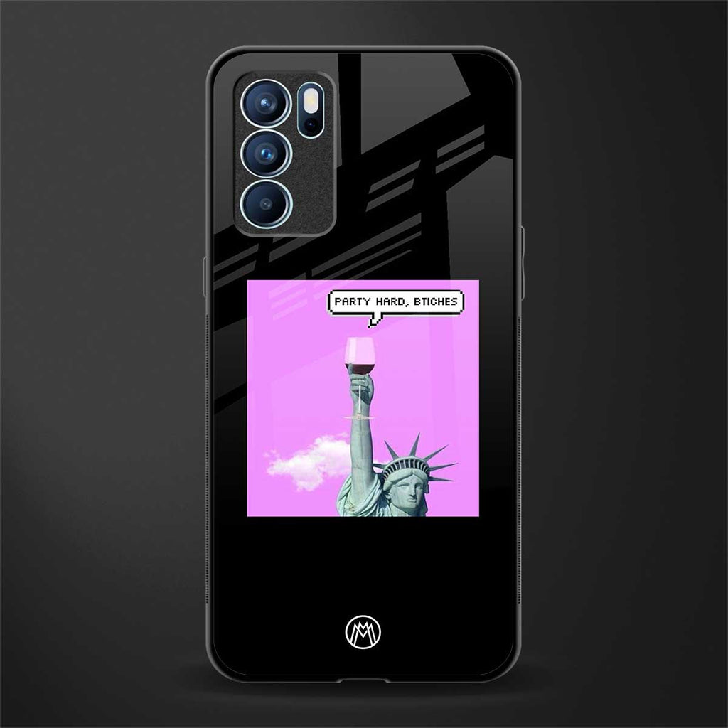 party hard bitches glass case for oppo reno6 pro 5g image