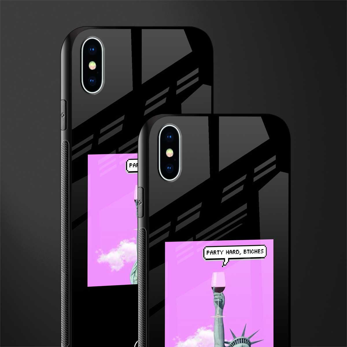 party hard bitches glass case for iphone xs max image-2