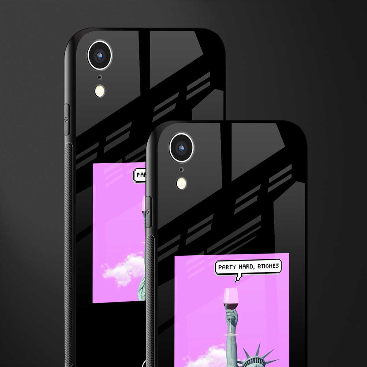 party hard bitches glass case for iphone xr image-2
