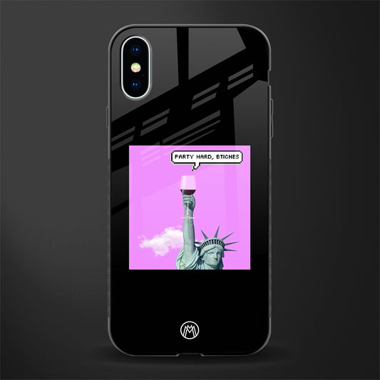 party hard bitches glass case for iphone xs image
