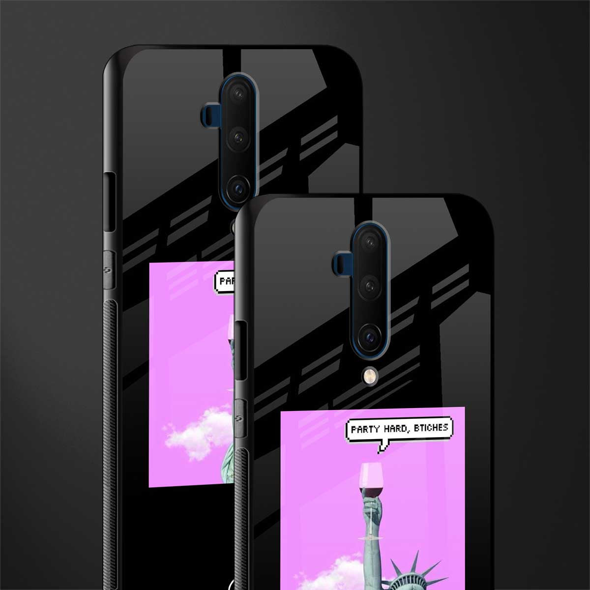 party hard bitches glass case for oneplus 7t pro image-2