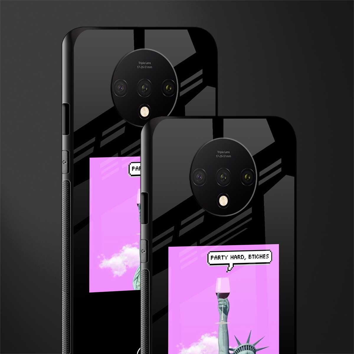 party hard bitches glass case for oneplus 7t image-2