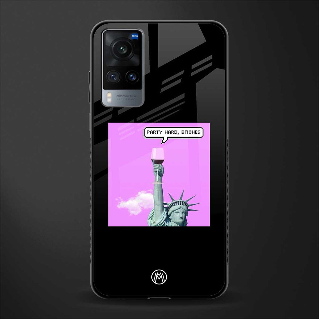 party hard bitches glass case for vivo x60 image