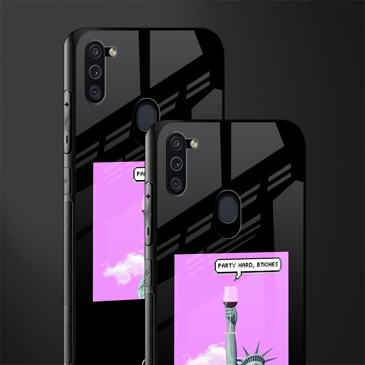 party hard bitches glass case for samsung galaxy m11 image-2