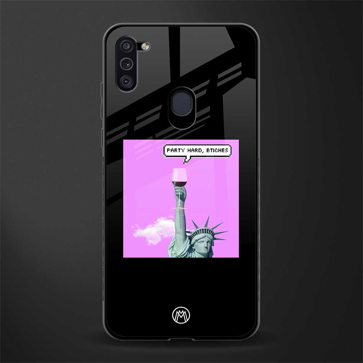 party hard bitches glass case for samsung galaxy m11 image