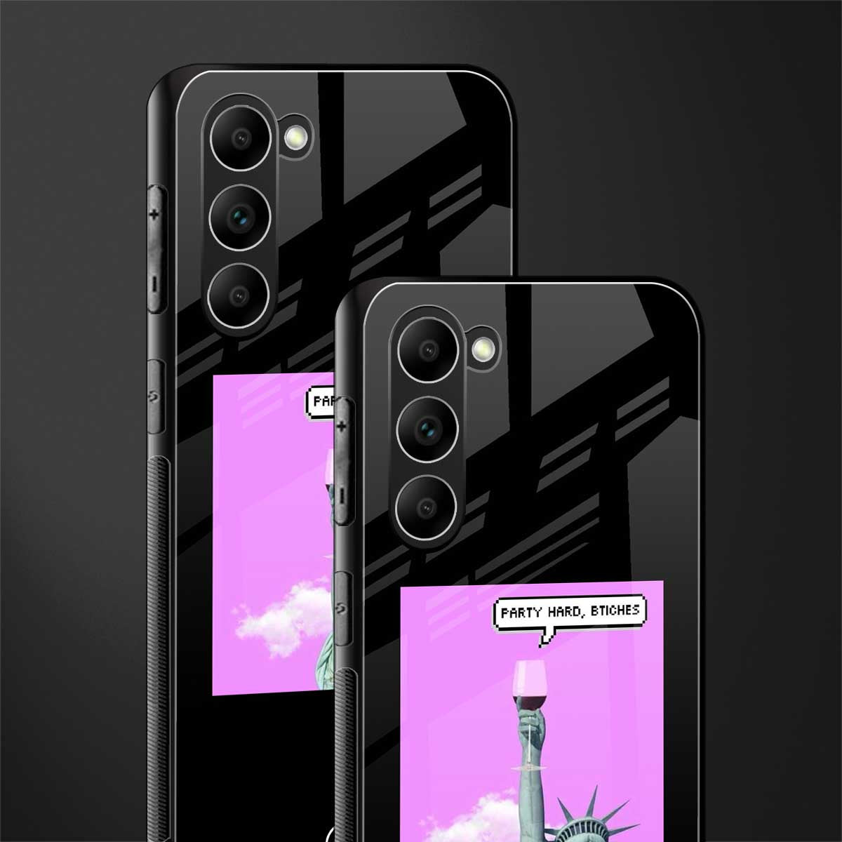 party hard bitches glass case for phone case | glass case for samsung galaxy s23 plus