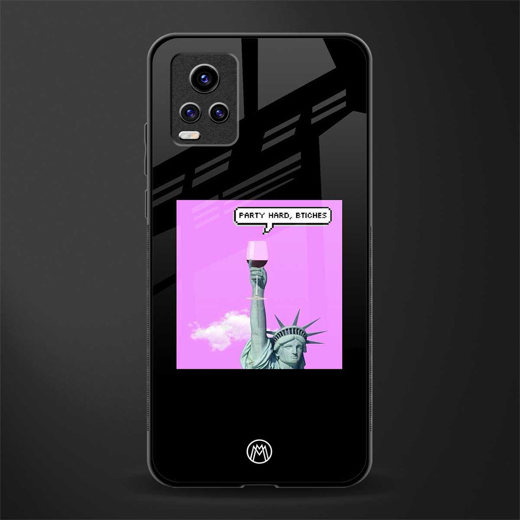 party hard bitches back phone cover | glass case for vivo v21e 4g