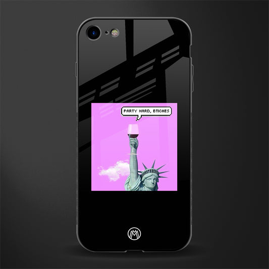 party hard bitches glass case for iphone se 2020 image