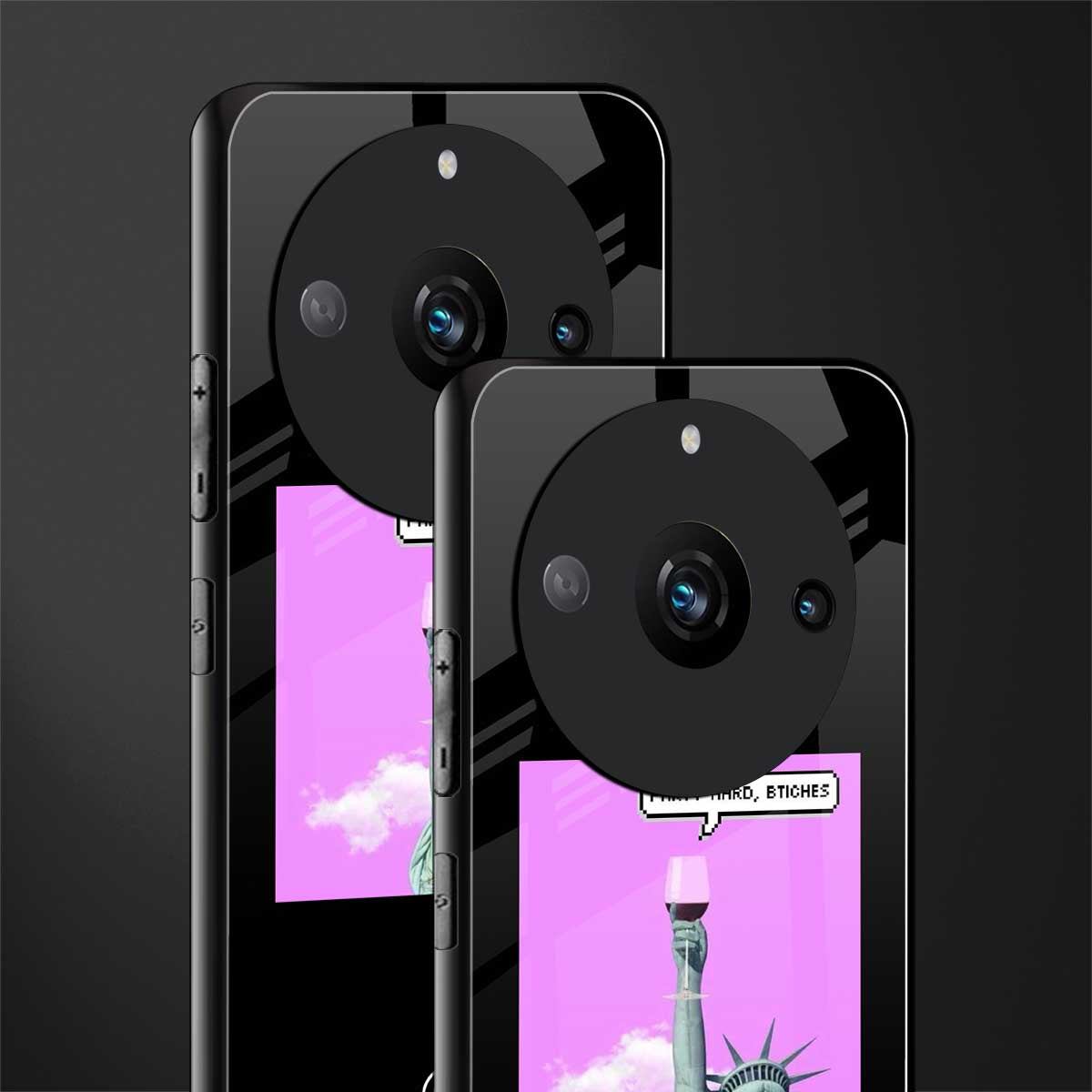 party hard bitches back phone cover | glass case for realme 11 pro 5g