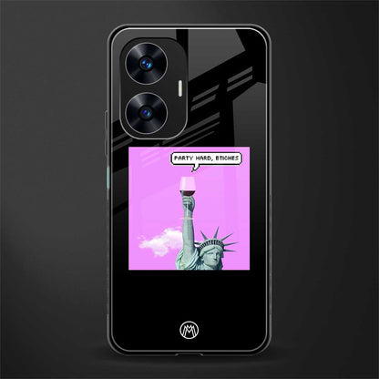party hard bitches back phone cover | glass case for realme c55