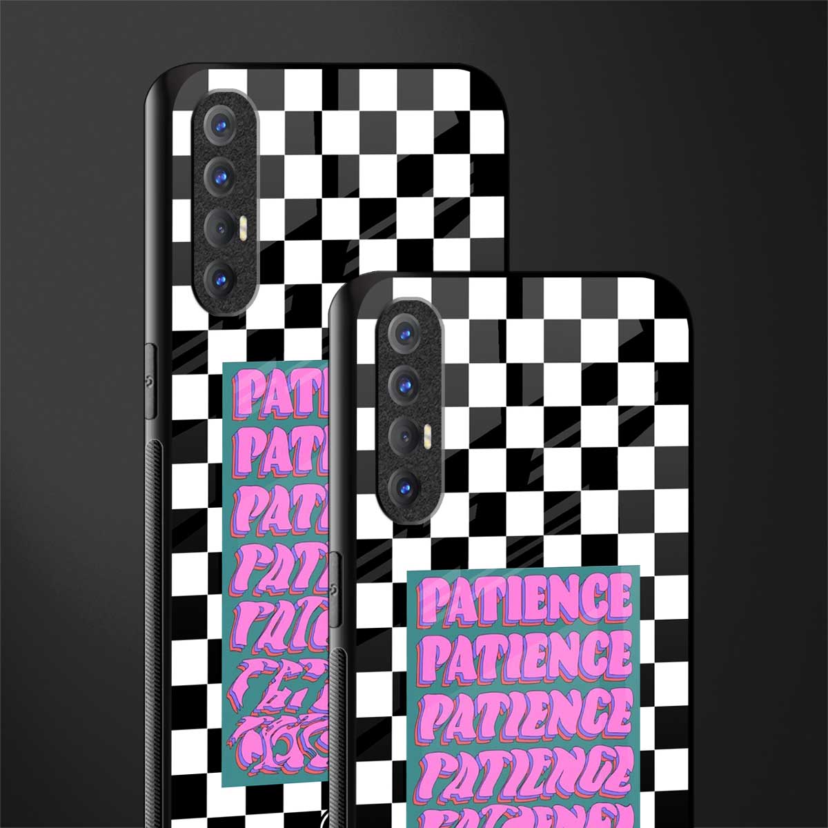 patience checkered glass case for oppo reno 3 pro image-2