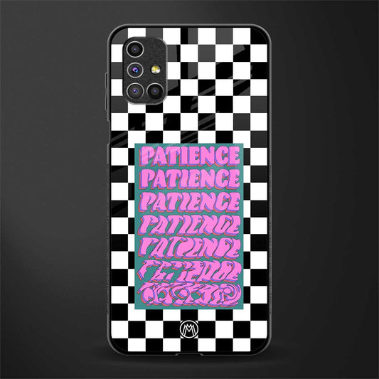 patience checkered glass case for samsung galaxy m51 image