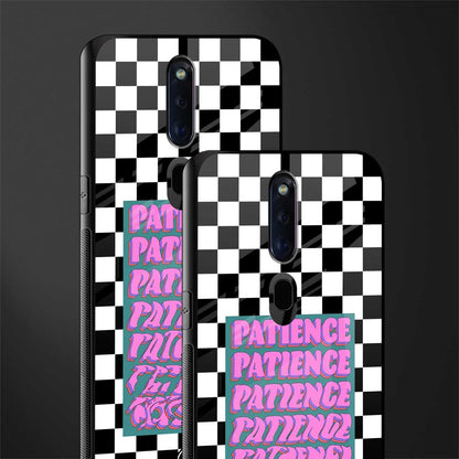 patience checkered glass case for oppo f11 pro image-2