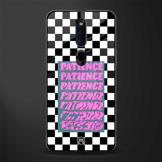 patience checkered glass case for oppo f11 pro image