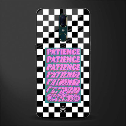 patience checkered glass case for oppo f11 image