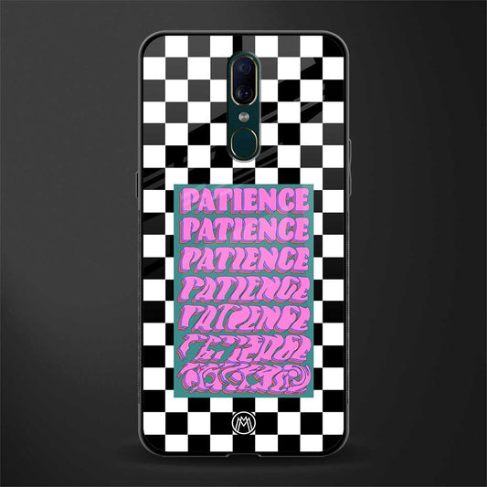 patience checkered glass case for oppo f11 image