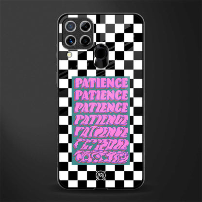 patience checkered glass case for realme c15 image