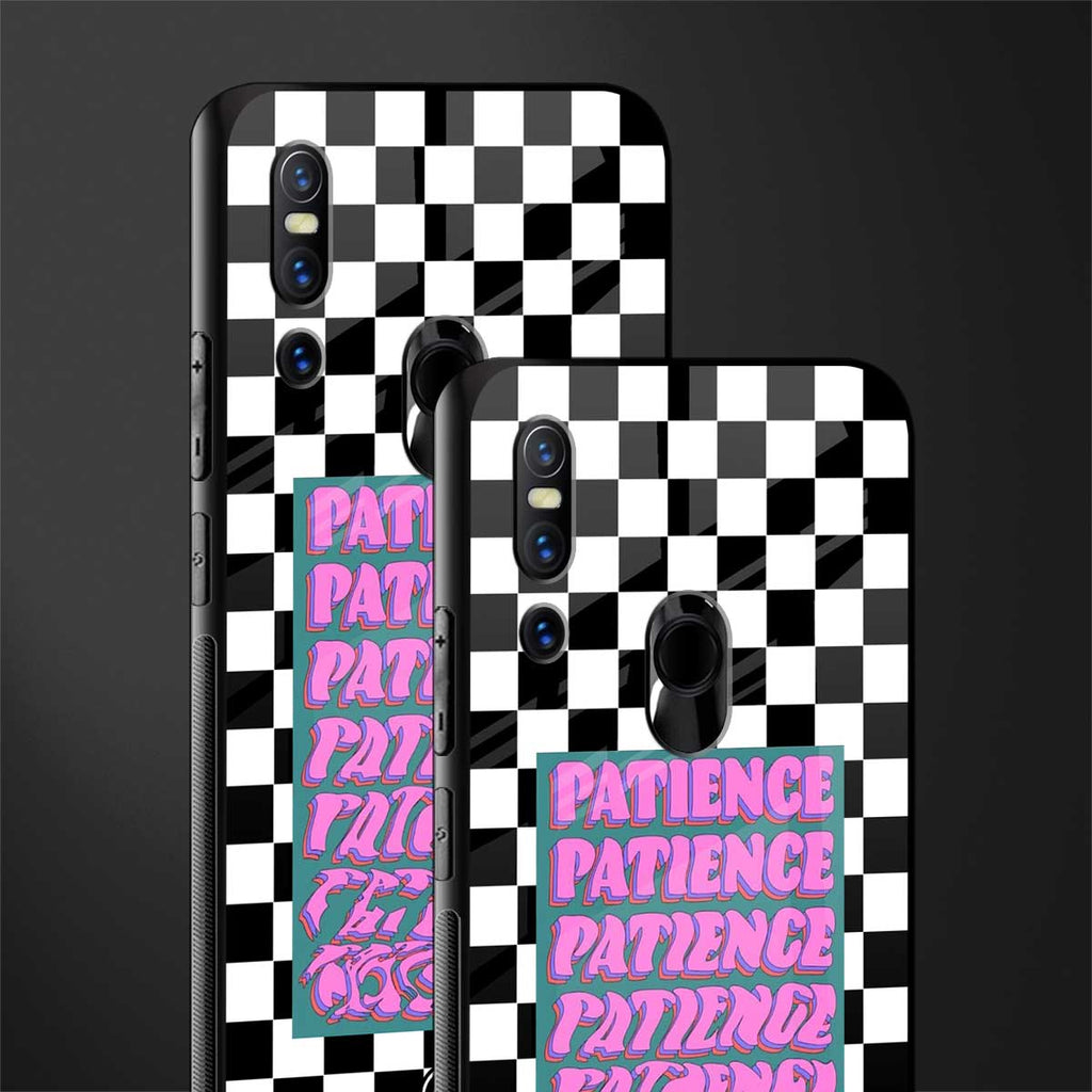 patience checkered glass case for vivo v15 image-2