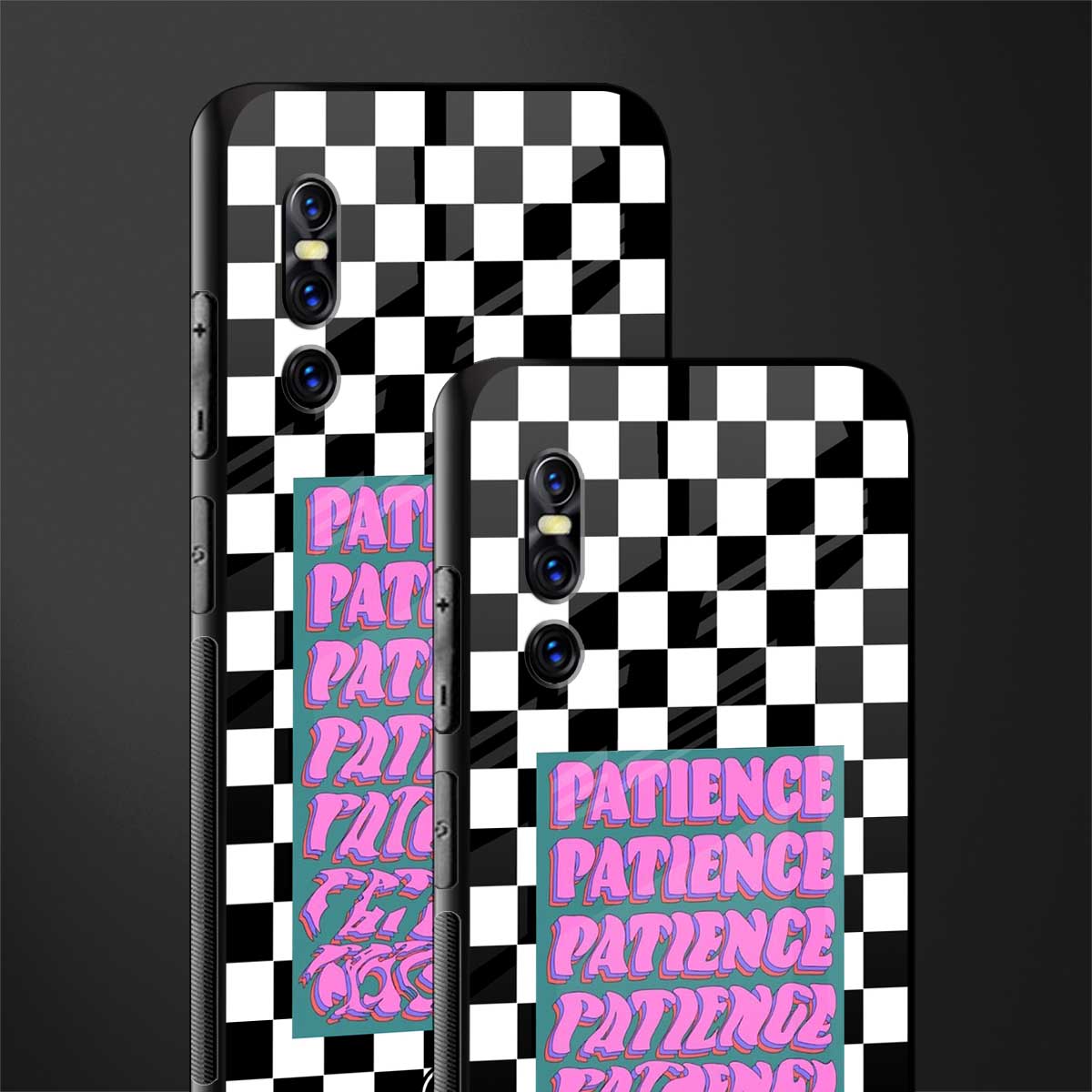 patience checkered glass case for vivo v15 pro image-2
