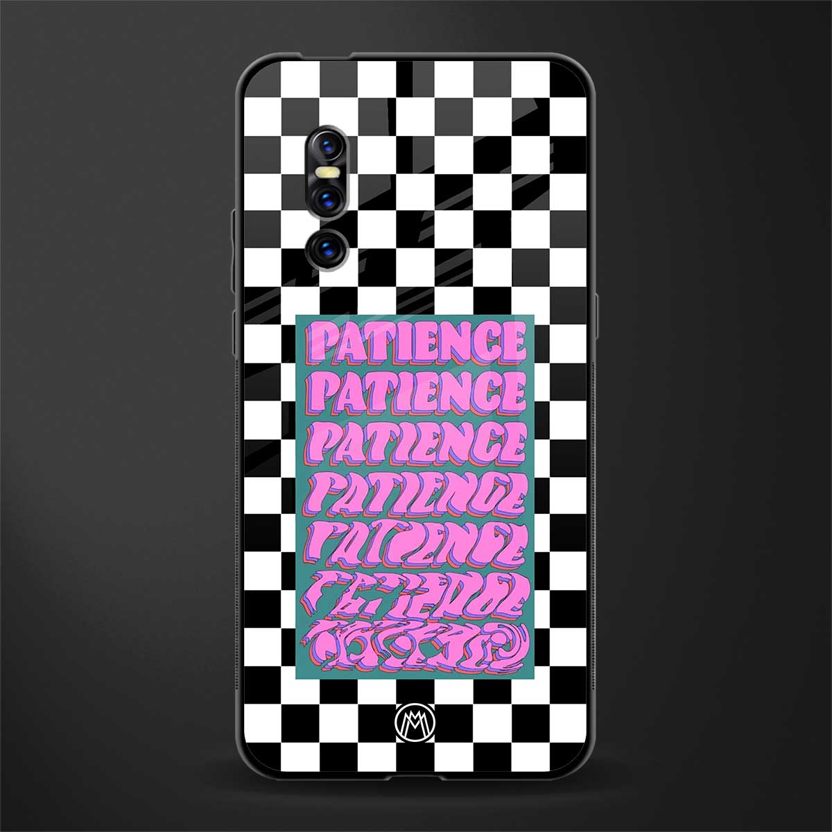 patience checkered glass case for vivo v15 pro image
