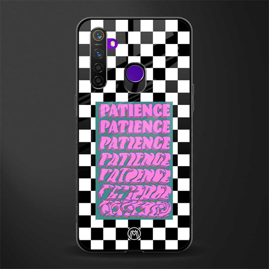 patience checkered glass case for realme 5s image