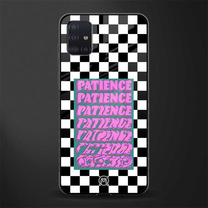 patience checkered glass case for samsung galaxy a71 image