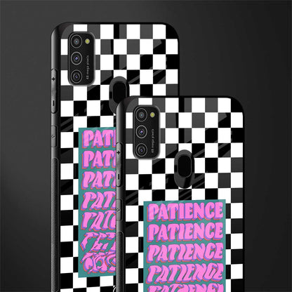 patience checkered glass case for samsung galaxy m30s image-2