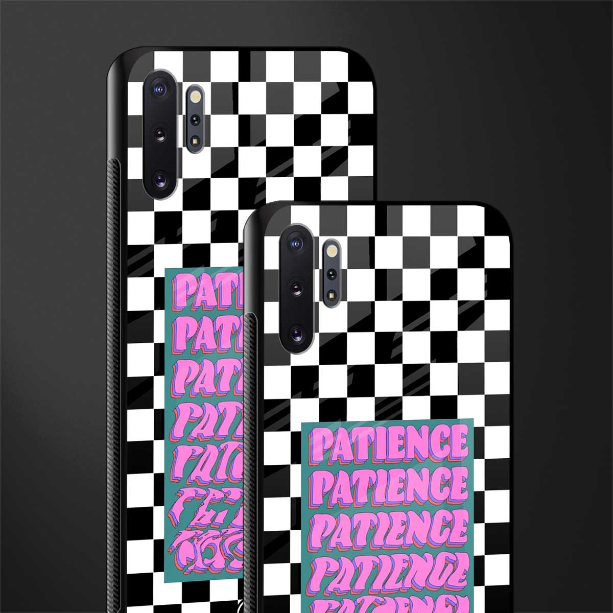 patience checkered glass case for samsung galaxy note 10 plus image-2