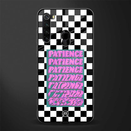 patience checkered glass case for redmi note 8 image