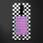 patience checkered glass case for redmi note 8 pro image