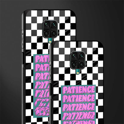 patience checkered glass case for redmi note 9 pro max image-2