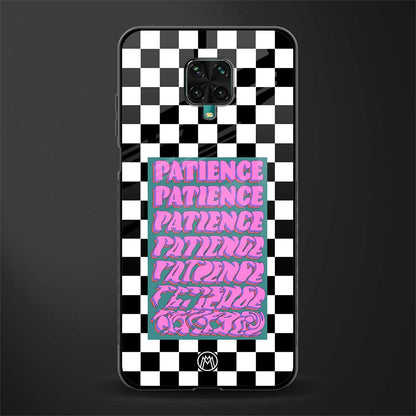 patience checkered glass case for redmi note 9 pro max image