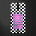patience checkered glass case for redmi 8 image