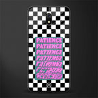 patience checkered glass case for redmi 8a image