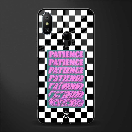 patience checkered glass case for redmi 6 pro image
